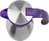 Top-down view of a stainless steel carafe with a purple lid and handle. Produktbild-Vorschau