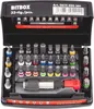 A black plastic case containing a set of 33 bits and a magnetic bit holder. Produktbild-Vorschau