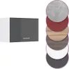 A single wall cabinet with a dark gray front and a white side, shown next to a stack of circular color swatches. Náhled obrázku produktu