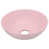 vidaXL Umywalka ceramiczna matowa różowa okrągła Podgląd zdjęcia produktu 1
