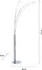 A tall, modern floor lamp with multiple curved arms, shown against a white background with measurement indicators. Podgląd zdjęcia produktu