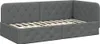 vidaXL Eckbettgestell Dunkelgrau 100 x 200 cm Stoff Produktbild-Vorschau 1