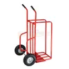 A red hand truck with two wheels and two handles, shown from a diagonal angle against a white background. Podgląd zdjęcia produktu