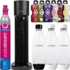 A collection of SodaStream products including a carbonator, CO2 cylinder, and flavored syrups, displayed against a white background. Náhľad obrázku produktu