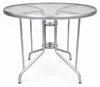 Runder Gartentisch aus Metall und Glas, Grau, Ø 90 cm, 70 Produktbild-Vorschau 1