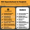 A comparison chart highlighting the features of HSS repair tape versus other brands. Produktbild-Vorschau