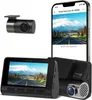 A display of a dashcam and a smartphone showing the dashcam's interface. Produktbild-Vorschau