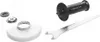 A collection of accessories for an angle grinder, including a guard, mounting hardware, a handle, and a wrench, laid out on a white background. Produktbild-Vorschau