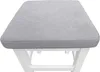 A close-up view of a light gray upholstered bench with white wooden legs, presented on a white background. Produktbild-Vorschau