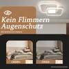 A collage showing a modern ceiling light and two bedroom scenes with different CRI values. Produktbild-Vorschau
