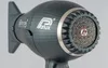 Close-up of a dark gray hairdryer with a silver ring and a patterned grille. Náhled obrázku produktu