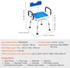 A diagram of a shower chair with dimensions and specifications. Podgląd zdjęcia produktu