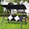 Outsunny Hollywoodschaukel Polyrattan Schaukel Schaukelbank Produktbild-Vorschau 2