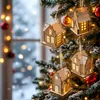 LED-houten kersthuisje, 10 cm, om op te hangen, inclusief Productafbeelding-voorbeeld 8