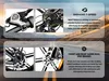 Collage of close-up images of bicycle components and marketing text. Produktbild-Vorschau