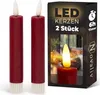Stabkerzen LED mit Timer ROT 2er indoor mit Timer Funktion Produktbild-Vorschau 1