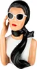 A bust of a woman wearing sunglasses and a scarf. Produktbild-Vorschau