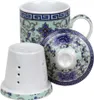Keramik Teetasse mit Deckel + Sieb für Losen Tee mit (Lila Produktbild-Vorschau 3