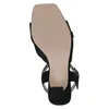 Caprice Damen Sandalette Leder Zierkette Schnalle Karreé Produktbild-Vorschau 4