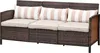 Outsunny Rattan Sofa mit Kissen, Dreisitzer, Garten Produktbild-Vorschau 1