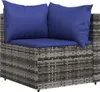 The Living Store 3-tlg. Garten-Lounge-Set mit Kissen Grau Produktbild-Vorschau 5