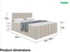 A diagram showing the dimensions of a bed. Produktbild-Vorschau