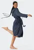Schiesser peignoir feather terry bathrobe with hood navy Voir les images du produit 6