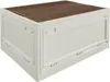 Klappbox, Campingbox, beige, Kunststoff mit abnehmbaren dunkelbraunem Deckel Produktbild-Vorschau