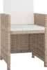 9-tlg. Garten-Essgruppe mit Auflagen Poly Rattan Beige Produktbild-Vorschau 3