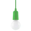 A green pendant light with a white bulb. Produktbild-Vorschau