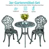 A three-piece garden furniture set consisting of a round table and two chairs, displayed on a white background. Produktbild-Vorschau
