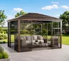 Sojag Castel 1214 Metall Pavillon mit Seitenteilen 4x4 m Produktbild-Vorschau 3