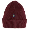A close-up studio shot of a maroon beanie with a small Swedish flag emblem. Náhled obrázku produktu
