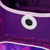 A close-up view of the inside of a purple backpack, showing a white circular grommet with a black insert. Produktbild-Vorschau