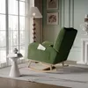 UnboxG Schaukelstuhl Grün Teddyfell mit Kissen, seitlichen Produktbild-Vorschau 3
