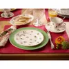 A table setting with plates, cups, and bread, suggesting a meal or breakfast. Podgląd zdjęcia produktu