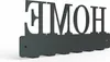 A black metal wall-mounted key holder with the word 'HOME' cut out of the metal above six hooks. Náhľad obrázku produktu