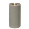 LED Stumpenkerze Lyon L Grau Ø 10 cm Echtwachs Timer 22,5 Produktbild-Vorschau 2