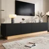 Meuble TV Merax bas à 4 portes et étagères, meuble TV avec Voir les images du produit 5