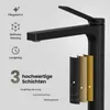 EMKE Robinet salle de bain noir mat 335x233x46mm, laiton, Voir les images du produit 3