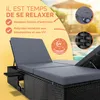 CASARIA® Lettino Doppio con Tavolino Sdraio 2 Posti Lettino Anteprima dell’immagine prodotto 2
