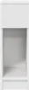 A front view of a white nightstand with a drawer and an open shelf. Produktbild-Vorschau
