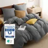 BEDSURE Bettwäsche 135x200 4teilig Anthrazit - 2 Bettbezüge Produktbild-Vorschau 1