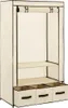 vidaXL Šatní skříň krémová 87 x 49 x 159 cm Látka Náhled obrázku produktu 1