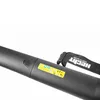 A close-up view of a black leaf blower with a strap and warning labels. Produktbild-Vorschau