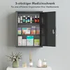 kleankin Lekárska skrinka, skrinka na lieky s 3 Náhľad obrázku produktu 5