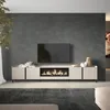 TV-Möbel Holzeffekt beige 315x35x61cm Kamin mit Feuereffekt Produktbild-Vorschau 2