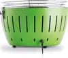 A green charcoal grill with a silver grate is shown from the back. Náhled obrázku produktu