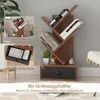 COSTWAY 5-stöckiges Bücherregal mit Schublade, Standregal Produktbild-Vorschau 3