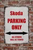 Skoda Parking Only Blechschild 20x30 cm Vintage Produktbild-Vorschau 2